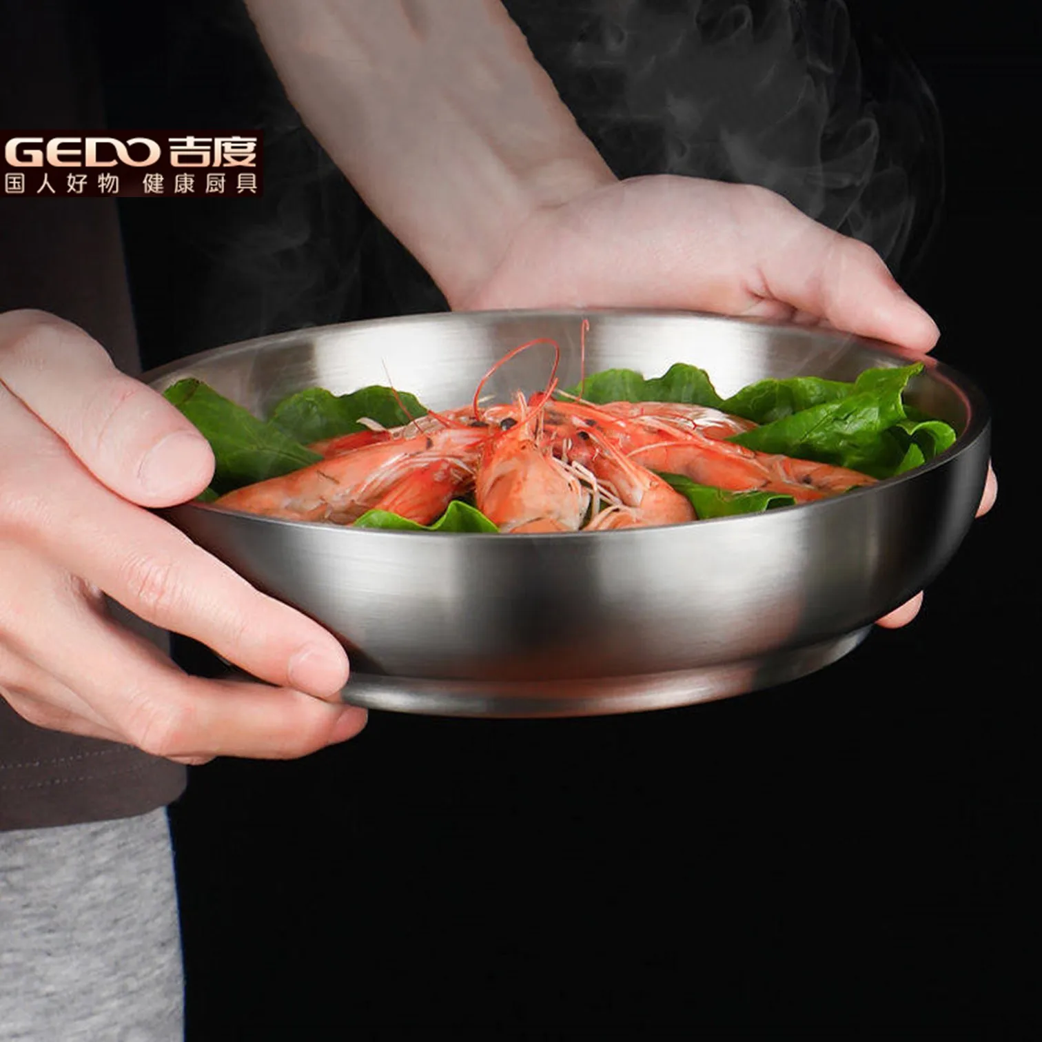 GEDO Ultra Thick Fall Resistant Sanitary Plate 2 Layer Hollow Design Heat Insulation Kitchen Dish 20cm~26cm Diameter Salad Bowl