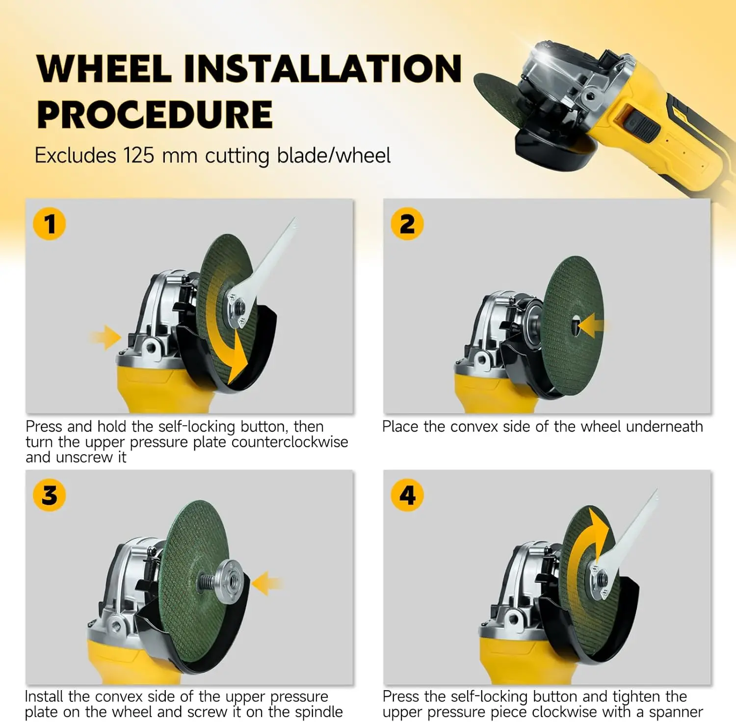 Amoladora angular inalámbrica para baterías Dewalt, amoladora eléctrica sin escobillas de 6600RPM, 4 velocidades variables, amoladora de Metal para 4,9''