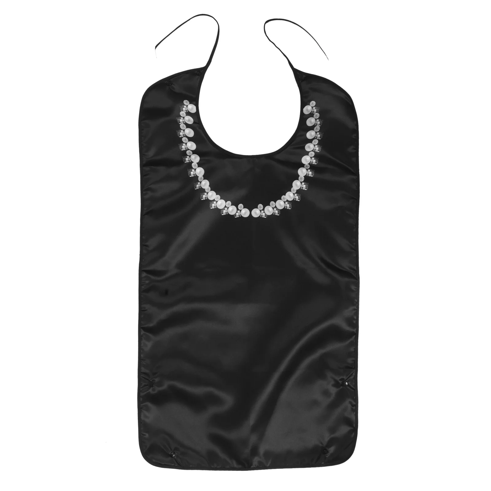 Slabbetjes voor volwassenen voor senioren Waterdicht Wasbaar Elegant Parelketting Stijl Ouderen Eetschort Kledingbeschermer Maaltijdverzorging