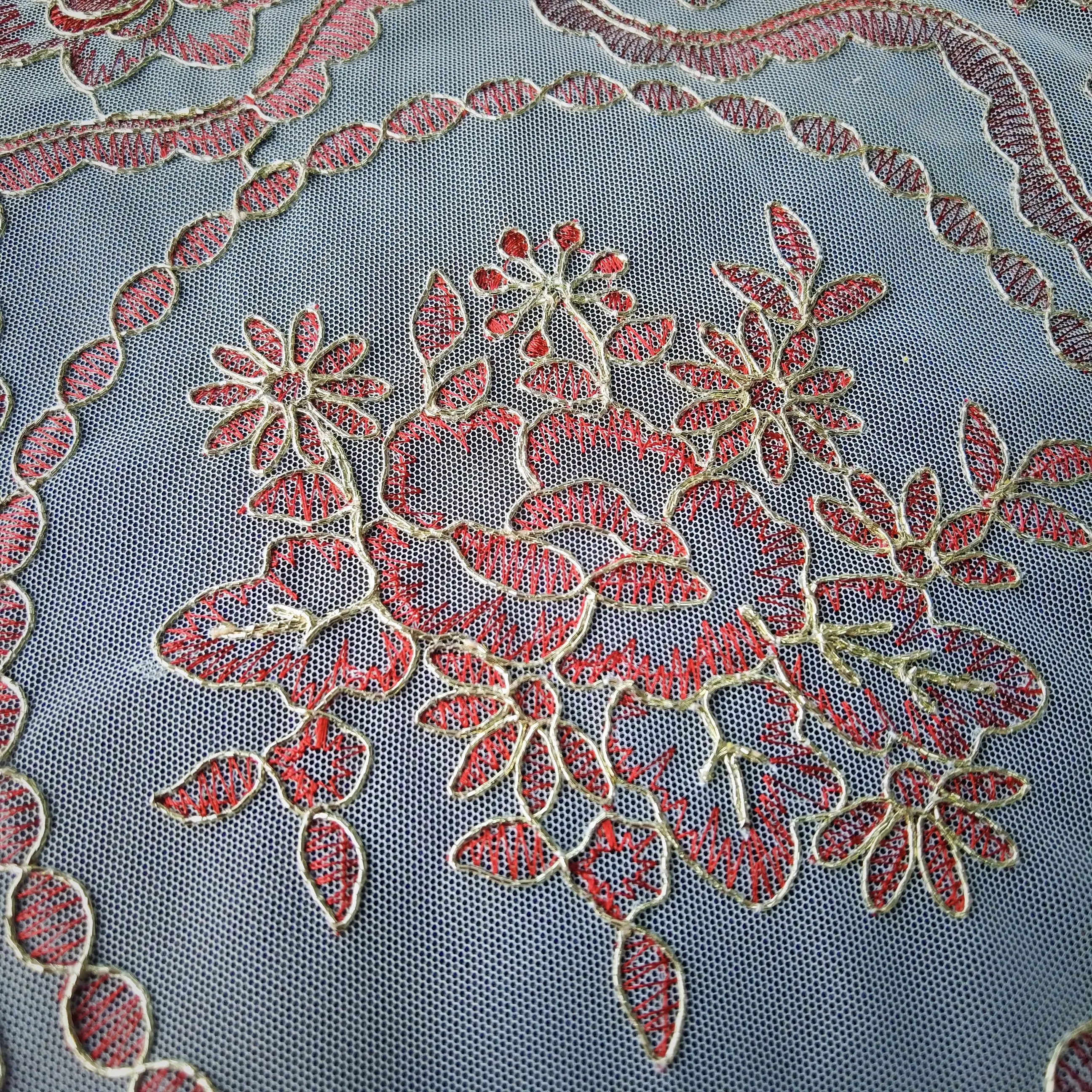 Pink Placemats Round Breakfast Table Mat Lace Jacquard  Table Pad Red Flower Coasters Fruit Tray Mat  Birthday Table Decoration view 5