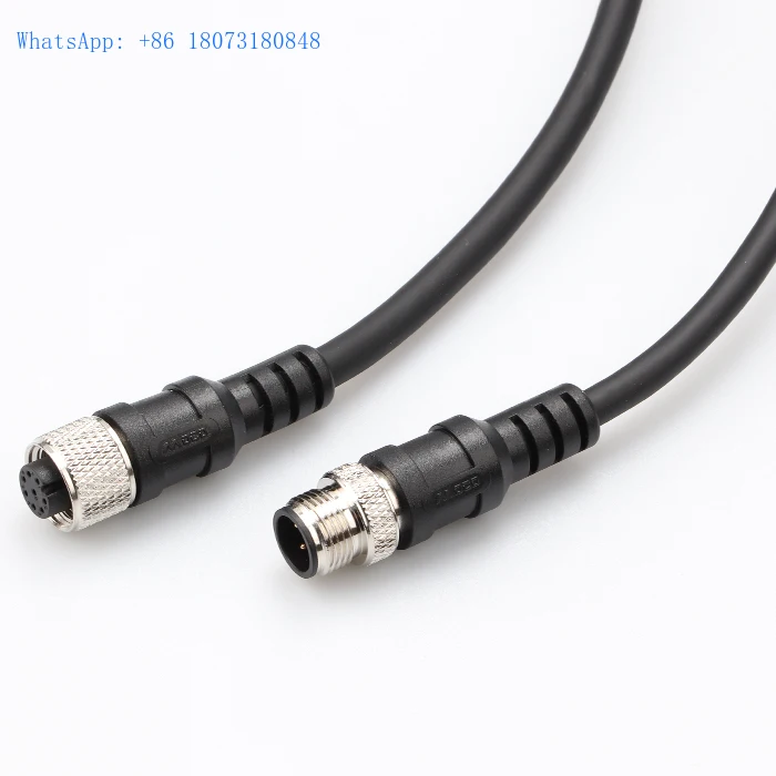 cabo do sensor fêmea 5 pinos PERSONALIZADO IP67 à prova d'água 2 3 4 PIN M8 M12 Cabo conector