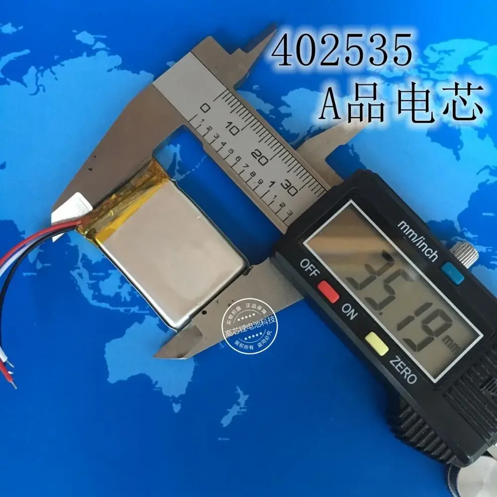 Новая горячая полимерная литиевая батарея 3,7 В 402535 042535   320 мАч MP3 MP4 GPS Smart Wear Перезаряжаемый литий-ионный аккумулятор 3 провода