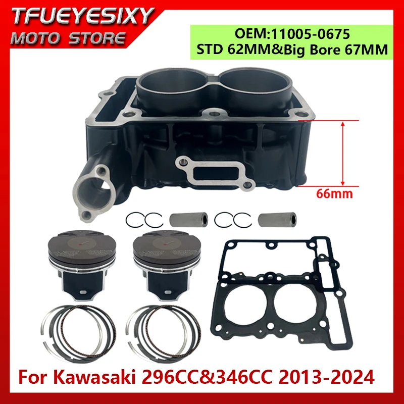 Kit de reconstrucción de junta de pistón de cilindro STD 62mm 300cc gran cilindro 67mm 346cc para Kawasaki EX300 Ninja 300 ABS 11005-0675 13-24