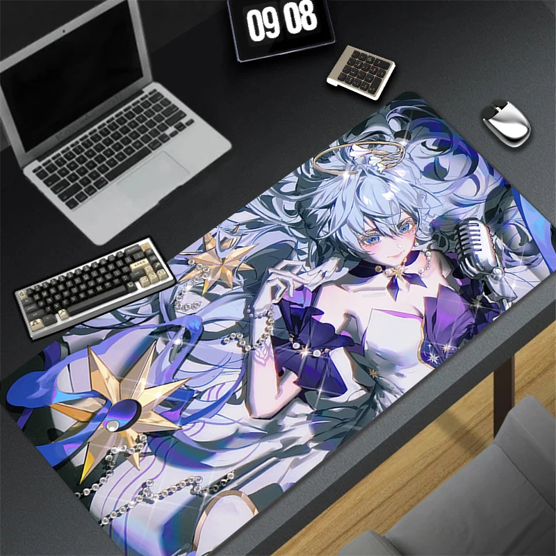

Pattern Gaming Accessories Mousepad Office PC Mouse Pad H-honkai Star Rail Robin Keyboard Pad Desk Decoracion HD Anime Desk Mat