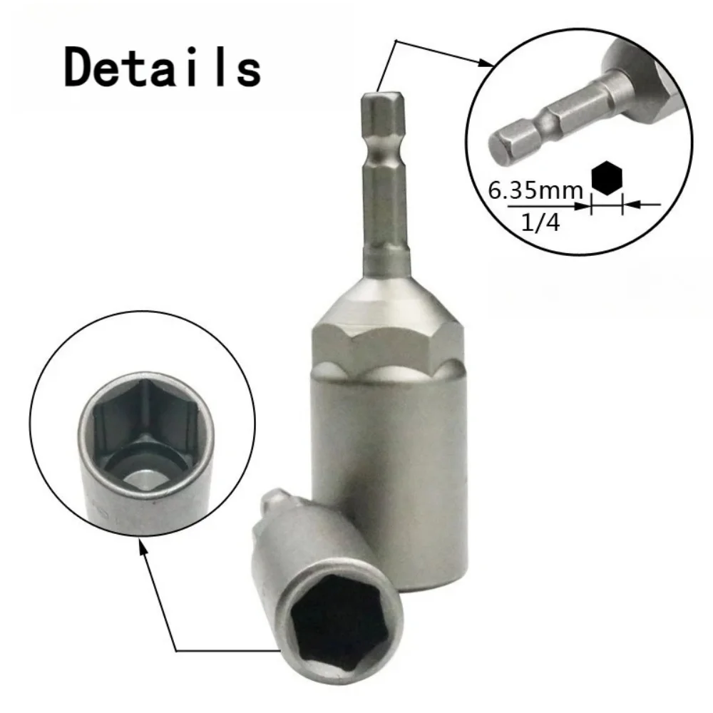 15/5 pces 80mm comprimento aprofundar porca de energia driver broca conjunto 5.5-19mm adaptador de soquete de impacto para ferramentas elétricas 6.35mm hex