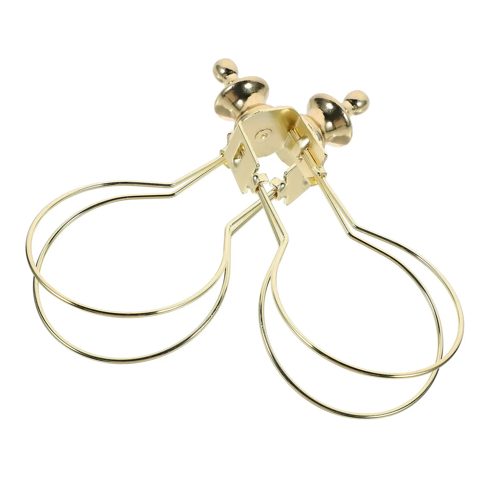 2 Pcs Adapter Lampshade Holder Clip on Finial Bulb Clips Golden for Light Bulbs