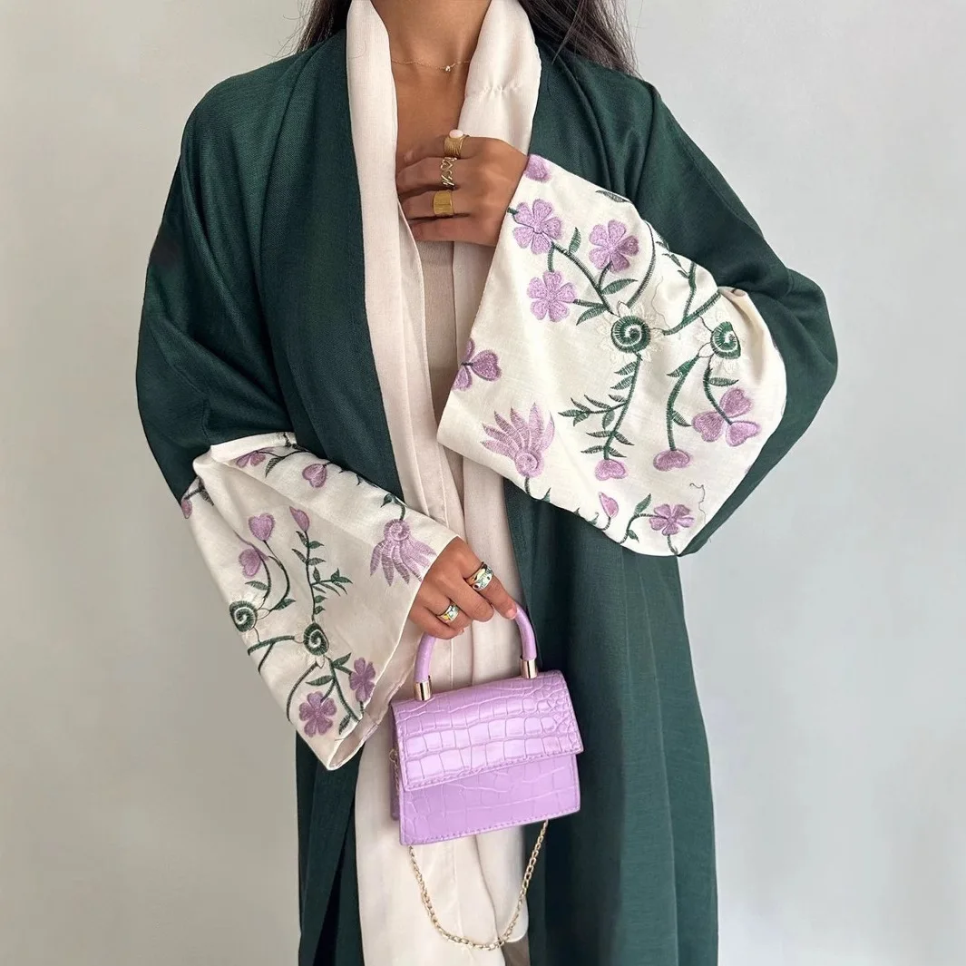 

J-207 Халат с вышивкой Абая Мусульманское свободное модное женское Абая Женское мусульманское платье