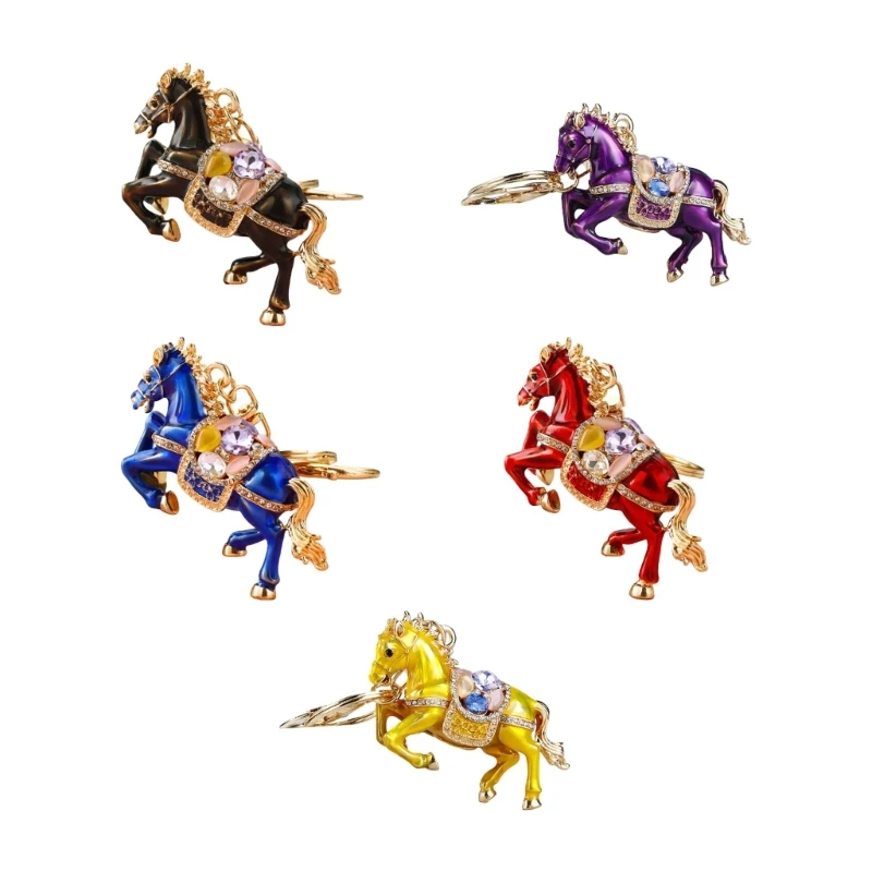 367C Metal Horse Keychain Creative Fortune Charm Keyring Decoration Pendant For Car Keys Phone Bag Secure Design