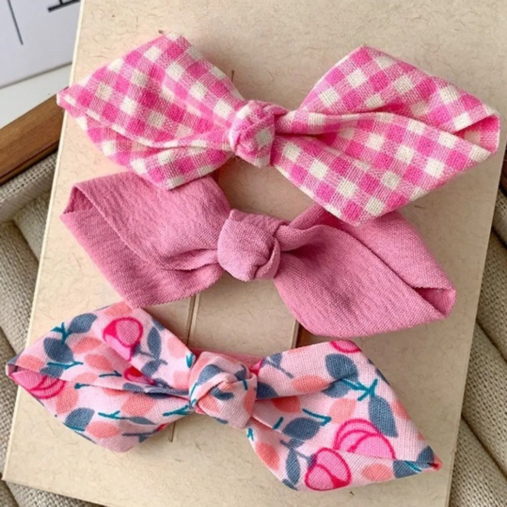 

Cute Bows Baby Girls Hairpin Set Floral Plaid Bangs Hair Clip Korean Hair Accessories Sweet Kids Headdress 3Pcs/lot