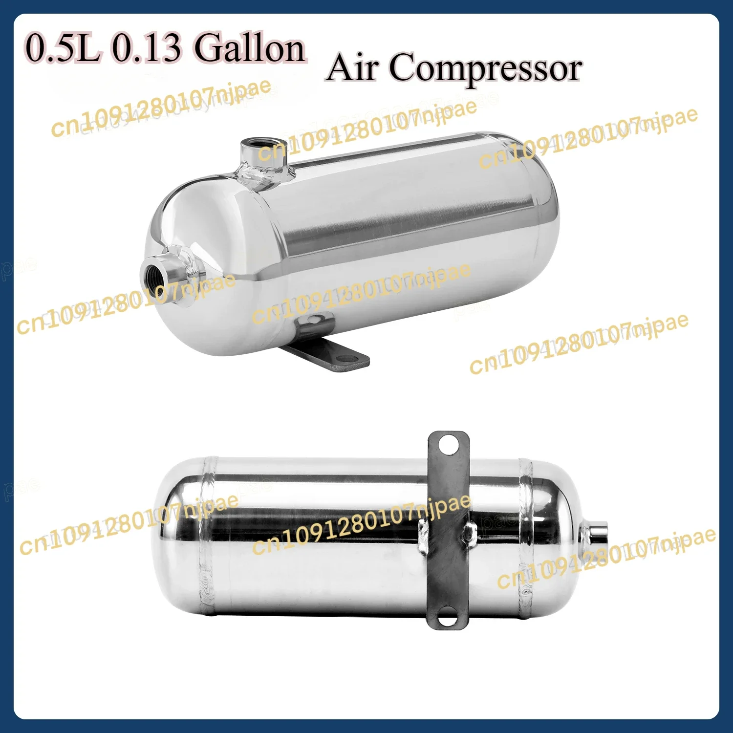 

Воздушный компрессор 0,5 л, 0,13 галлона, резервуар для хранения газа, небольшой вакуумный буфер, напорный бак, горизонтальный, нержавеющая сталь 304, для воздушного рожка
