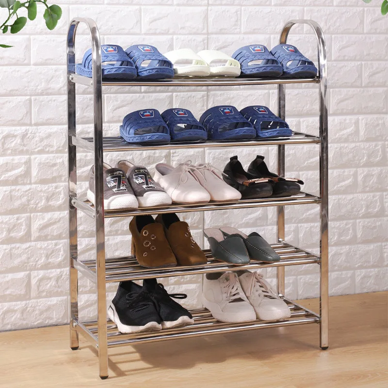 Stainless Steel Shoe Rack for Home Doorstep Assembly Multi-layer Simple Space Saving