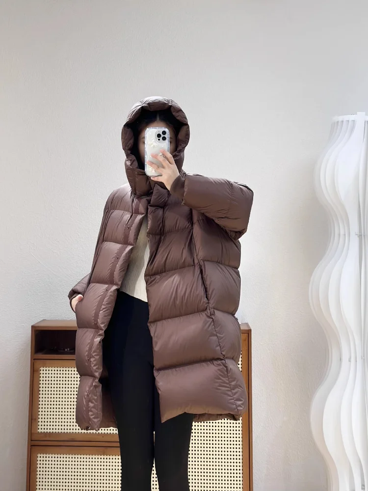 Women\'s Jacket Winter New Down Coats Thickened Windproof Loose Warm Outerwears Simple Fashion Snow Hooded Women\'s Down Parker