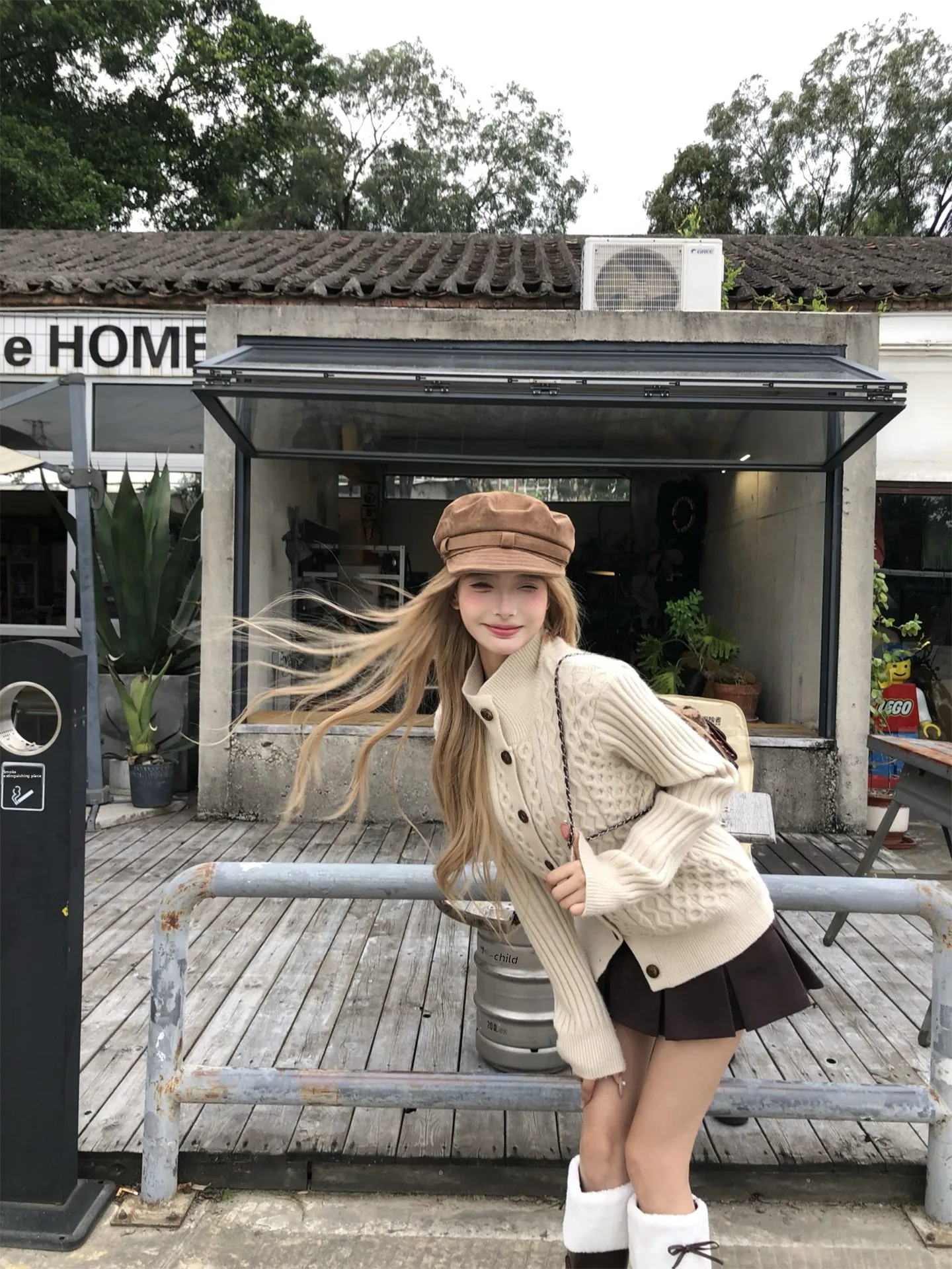 

Осенне-зимний женский вязаный открытый кардиган, свитер персикового цвета, трикотаж, ленивый корейский топ с асферой, семь простых суспензий