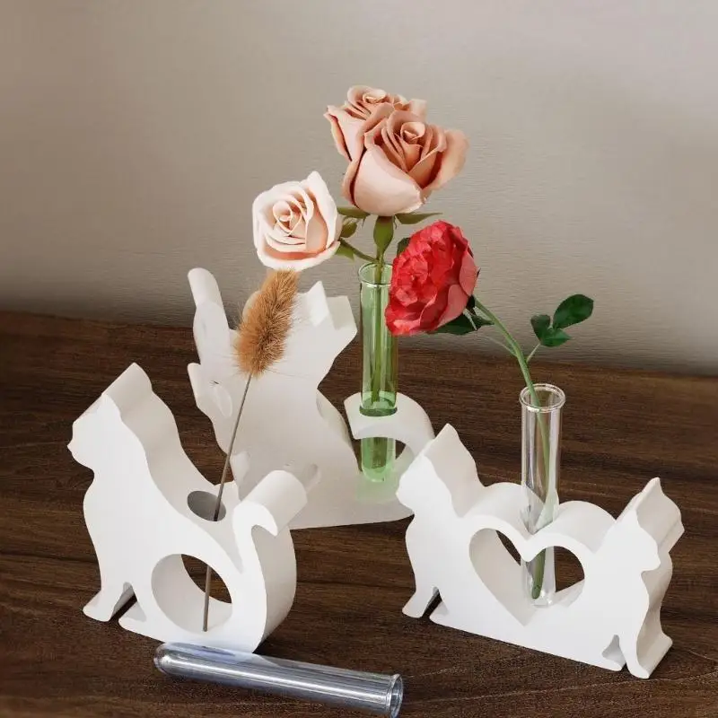 R3MC in resina in silicone stampi gatti stand piante stampo per creazione gatti piccoli vasi per pianta