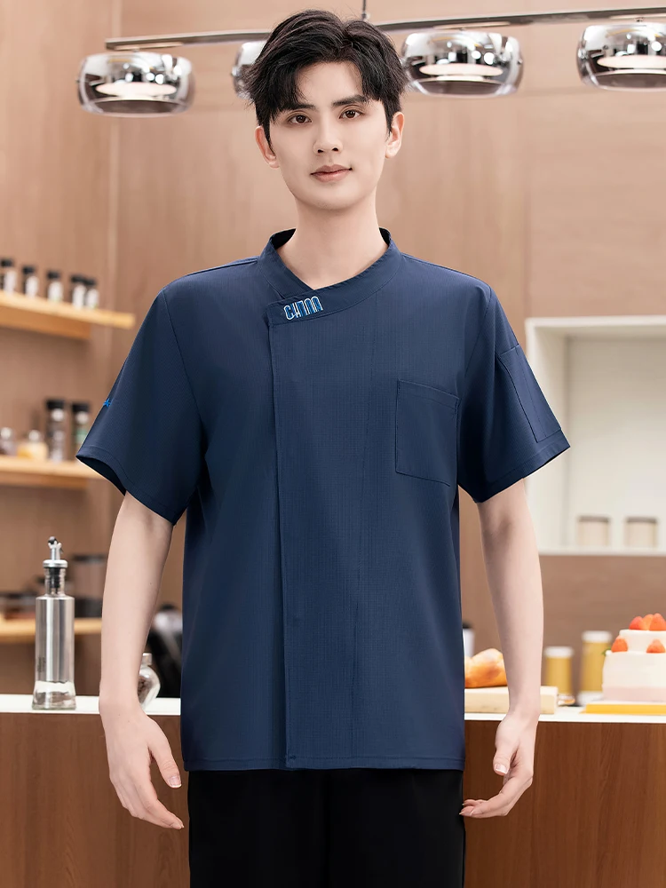 

Профессиональная униформа шеф-повара, ресторанная кухня, рубашка с короткими рукавами, гостиничный кейтеринг, пекарня, костюм официанта, парикмахерский комбинезон