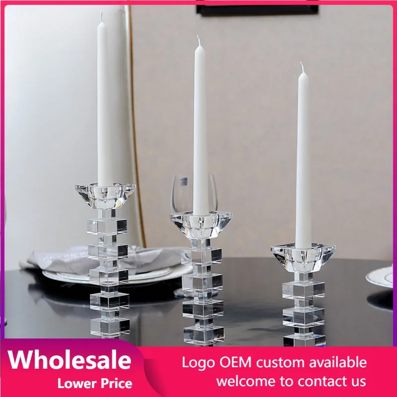 

European Style Candle Holder Creative Romantic Crystal Candlestick Wedding Decorations Home Party Ornaments Desktop Candle Stand