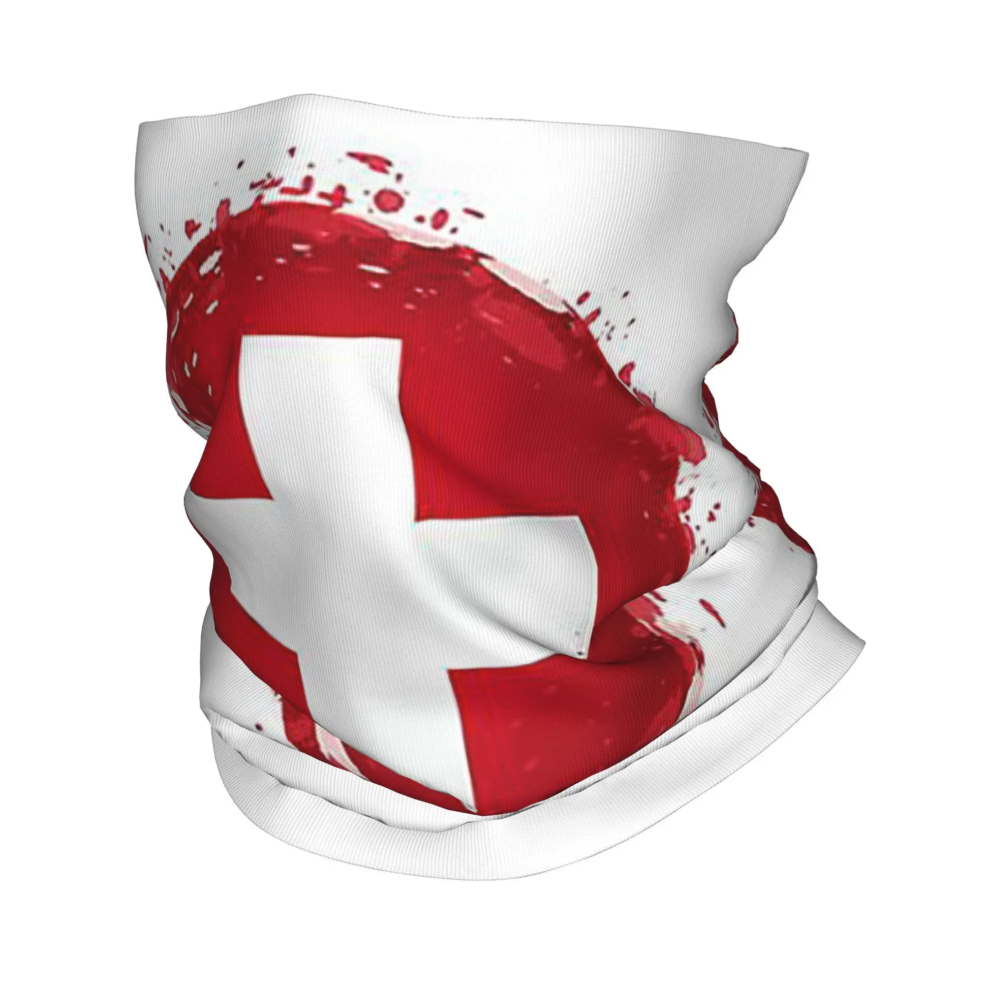 스위스 스위스 국기 두건 넥 게이터 프린트 랩 스카프 남성 여성을위한 다용도 모자 승마 성인 겨울