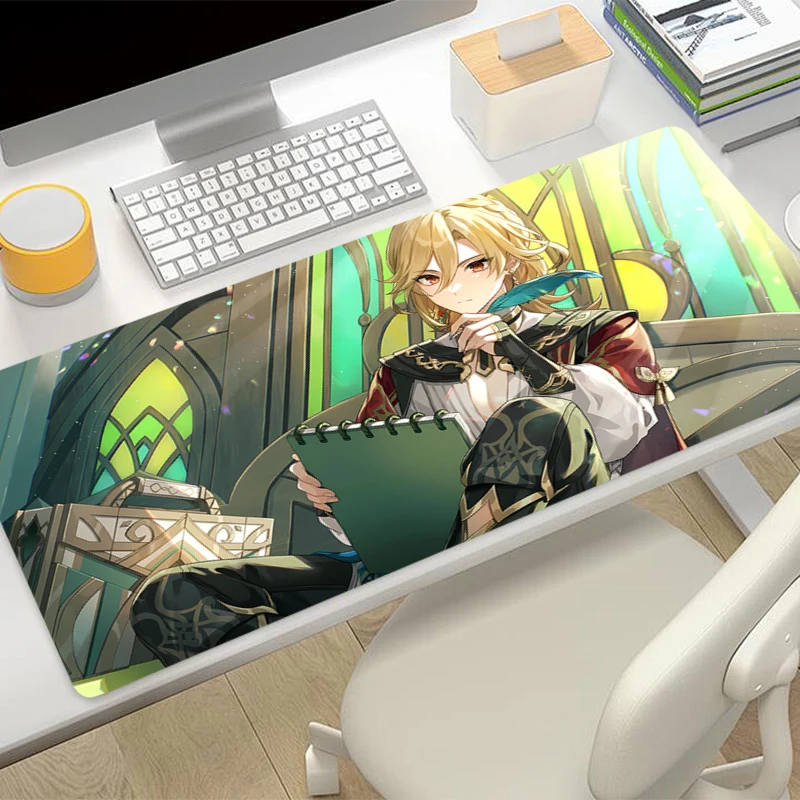 G-genshin Impact Kaveh Gaming Mouse Pad Accessories Office Gamer Keyboard Desk Mat Non-Slip ground mat Large PC carpet Mousepad