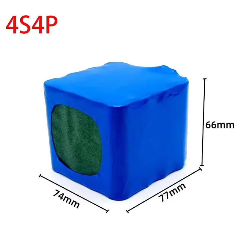4S4P 14.8V(16.8V) 20000mAh 18650 Li-iom Battery Pack with BMS for Night Fishing Lamp Heater Miner's Lamp Amplifier Etc 14Ah