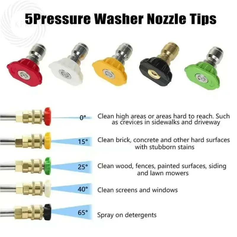 1/4 واجهة التوصيل السريع n لسلسلة Karcher K 4350PSI ارتفاع ضغط غسيل السيارات بندقية رذاذ الرغوة مع 5 فوهات M22-14 محول #6