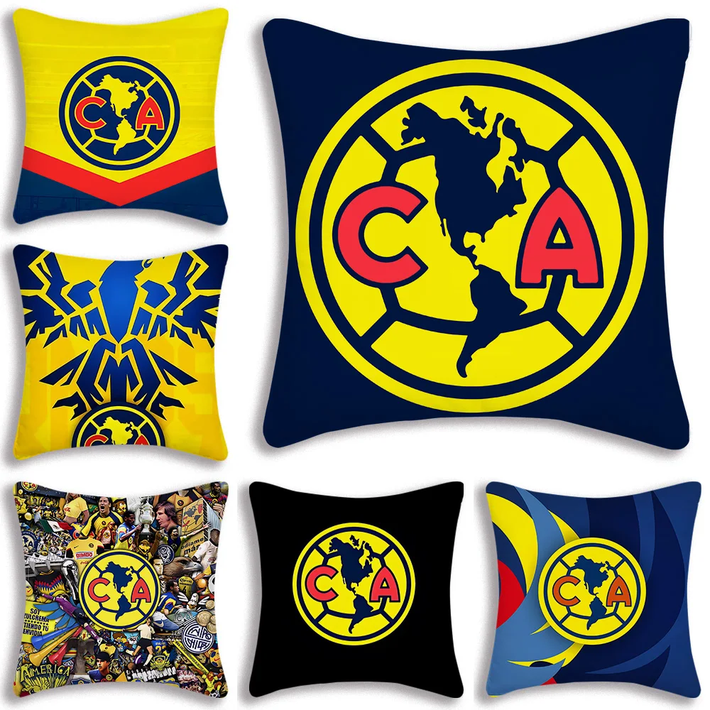 Pillow Covers Cartoon Sofa Decorative Home Double-sided Printing Short Plush Cute Cushion Cover Football Club America