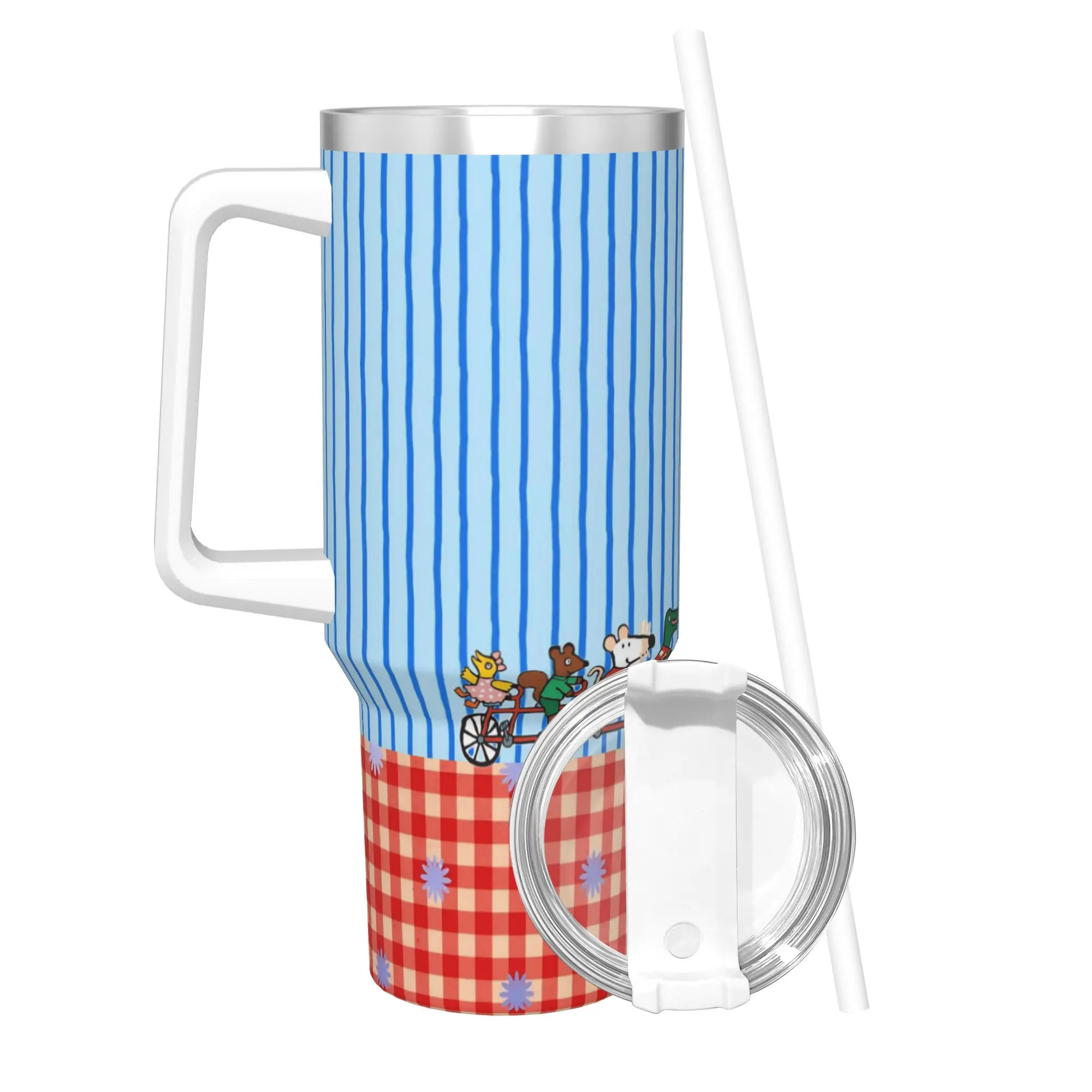 Maisy Mouse Tumbler With Straw  Stainless Steel Mugs Cup Double Wall Vacuum Insulated for Cold Or Hot 40oz