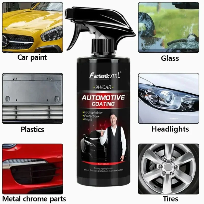 Car 500mL 9H Hardness Ceramic Coating – Nano Glass & Plastic Restorer for Automotive Detailing (Voiture / Car Accessories & Tool