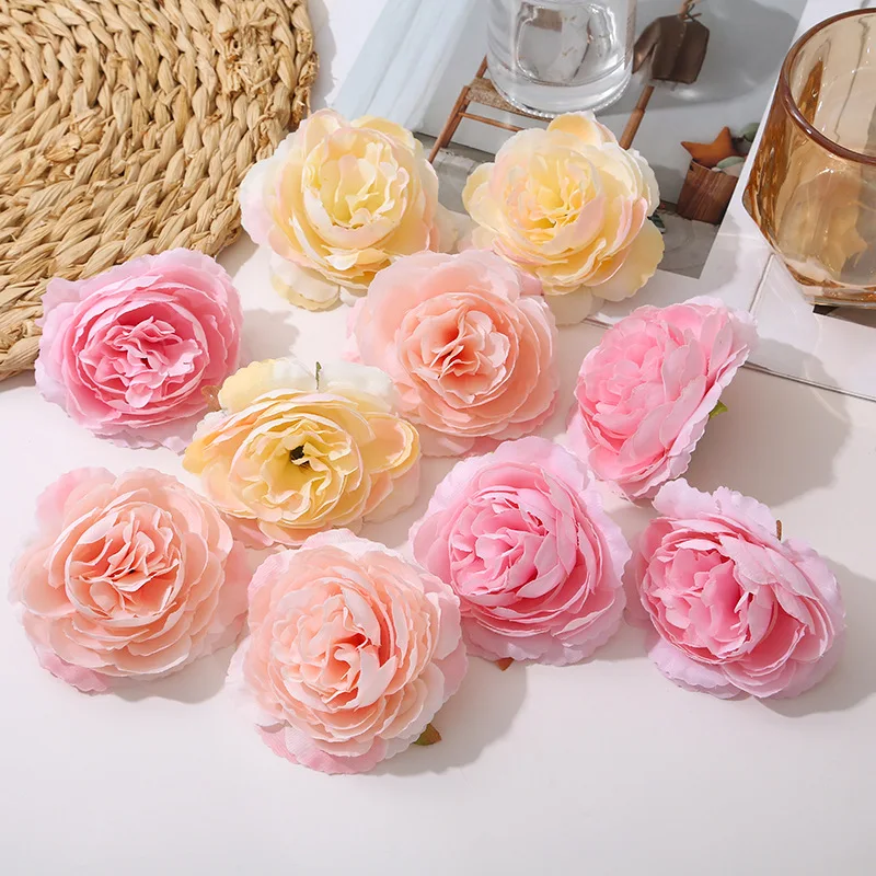 

3pcs Artificial Flowers Mixed Peony Silk Fake Flowers Heads for Room Home Decor Wedding Decoration Garland Gift Accessories DIY