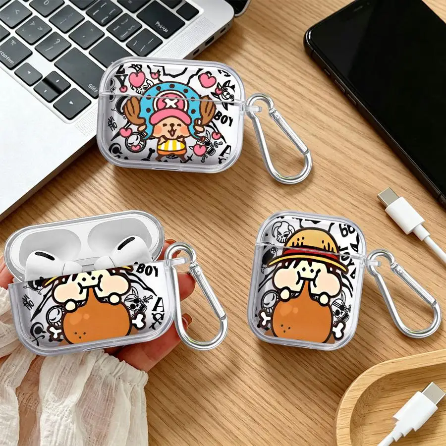 One Piece Anime Luffy Case For Airpods Pro3 2 1 Pro2 Pro 4 3 Clear Earphone Cases Cover