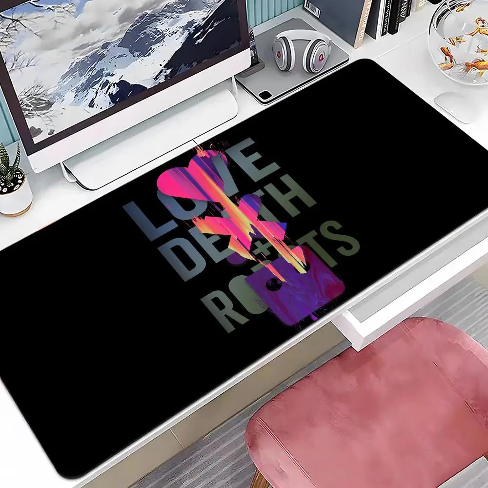 L-love Death And R-Robots Mouse Pads Multiple Sizes Large Square Computer Office Game Table Mats Rubber Anti-slip Mousepads