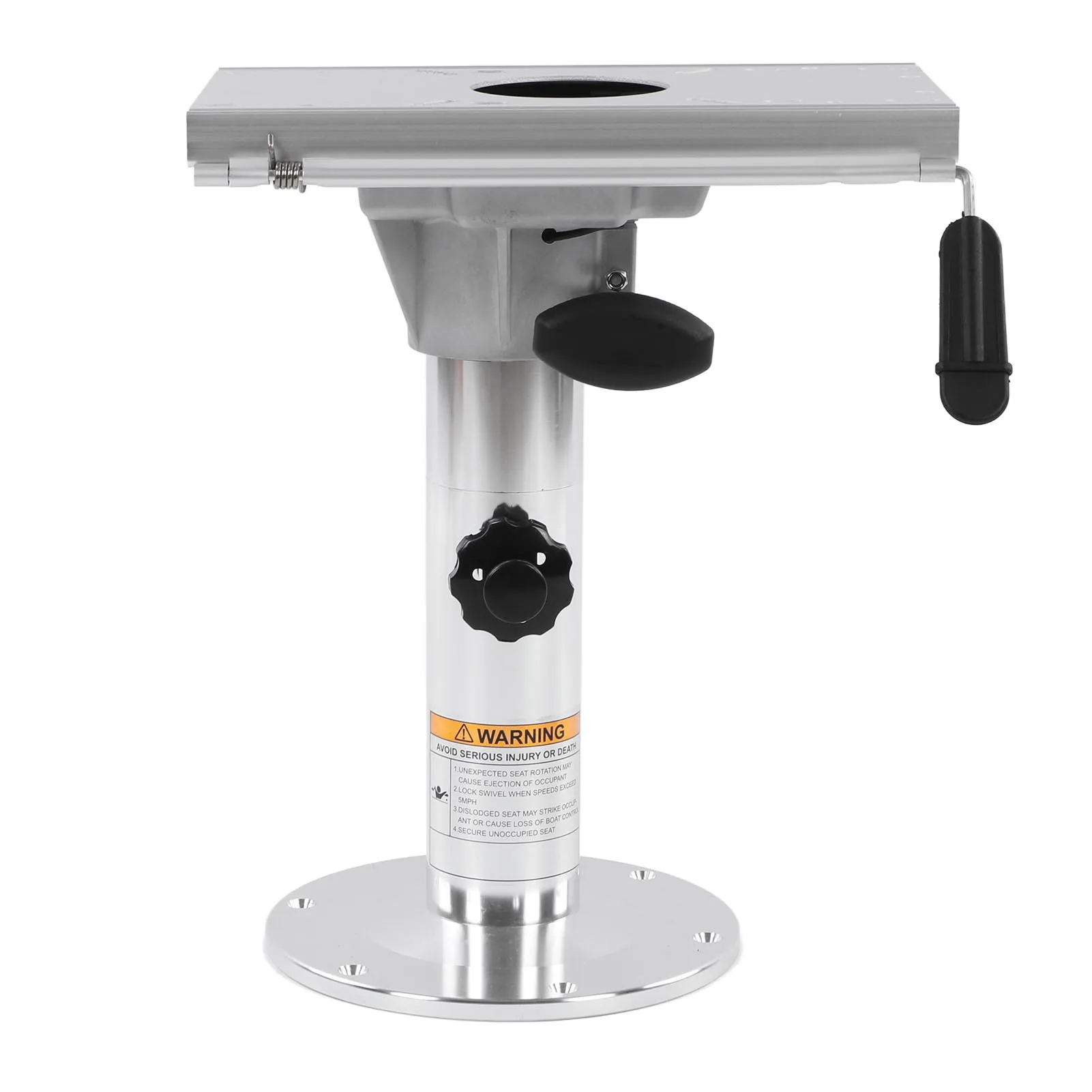 Seat Pedestal 330‑480mm Height Adjustable 360 Degree Swivel Lockable with Slide Rail for Boat Vehicle