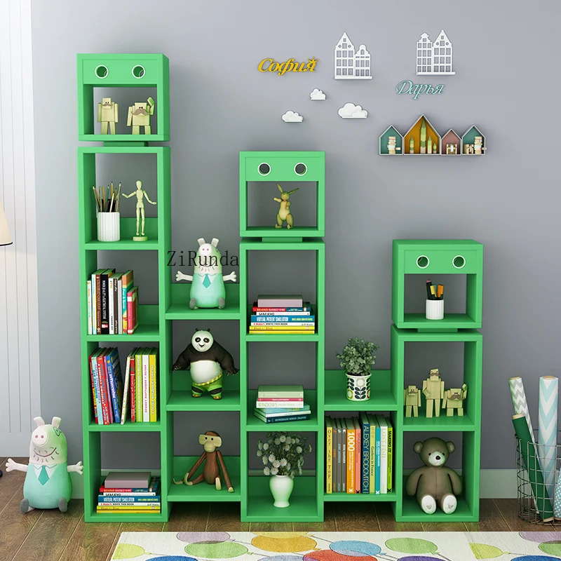 Children's Bookshelf Toy Storage Cabinet Picture Book Rack Robot Shelf Kindergarten Bookshelf