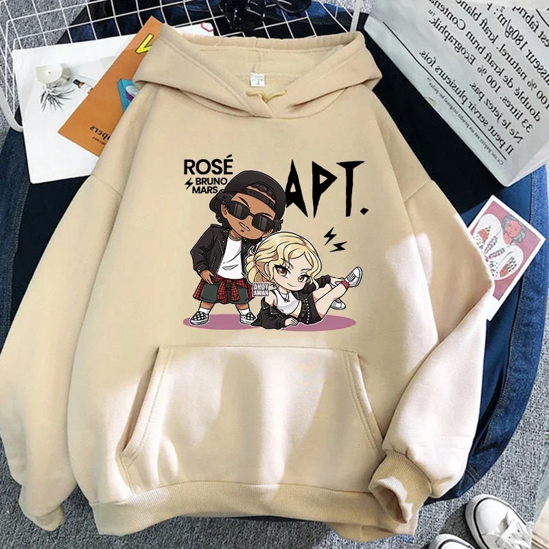 Apt Rose Bruno Mars Album Hoodie Long Sleeve Men/Women Sweatshirt Streetwear Female Casual Graphic Clothing Winter Warm Pullover