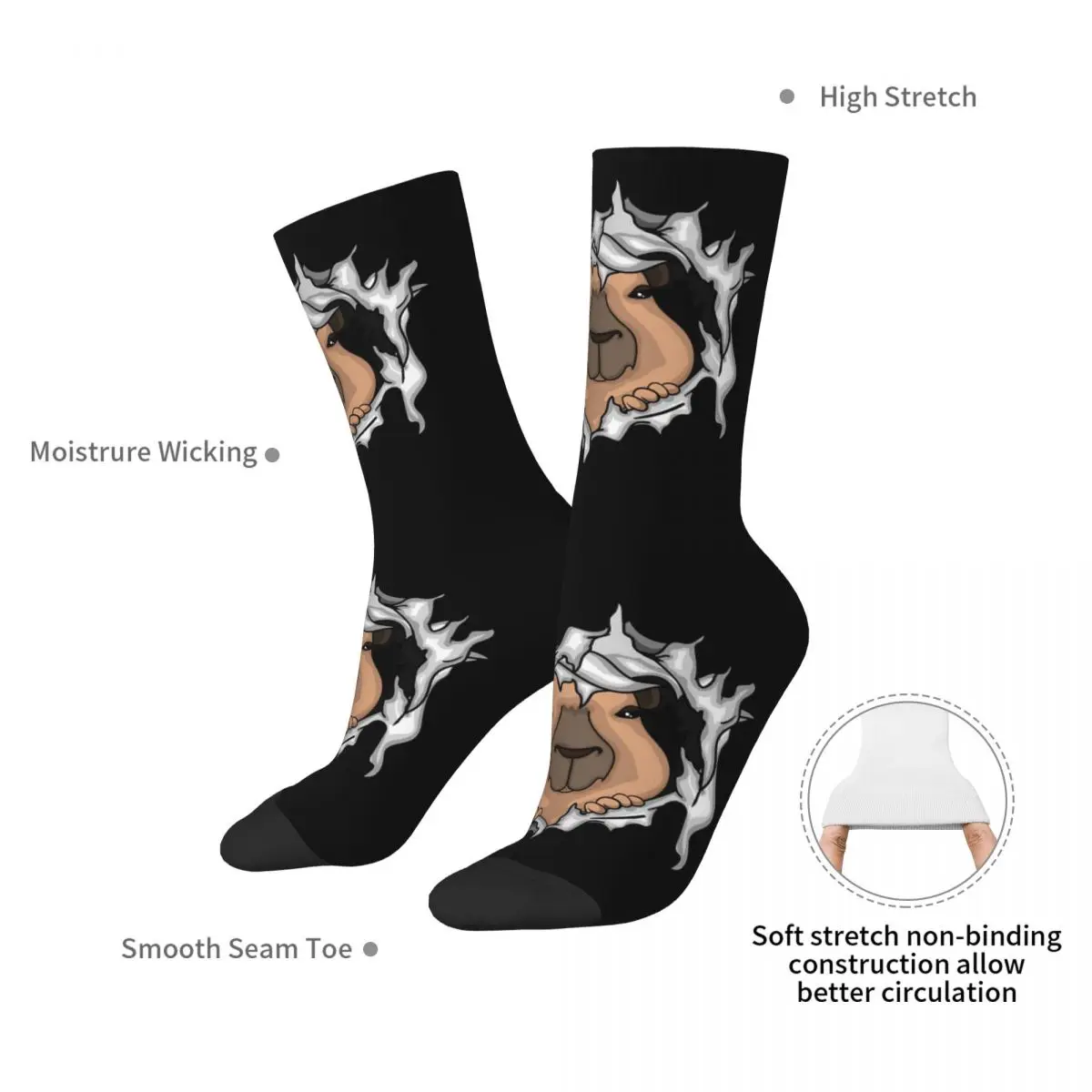 Capybara Is My Spirit Animal Socks Harajuku High Quality Stockings All Season Long Socks Accessories for Unisex Gifts