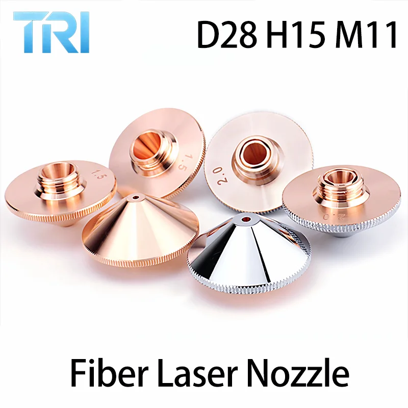 D28 H15 M11 Laser Nozzle for Precitec WSX Caliber 0.8-5.0mm Single/Dual Layer Compatible Fiber Laser Cutting Nozzles
