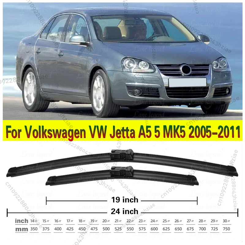 Für Volkswagen VW Jetta A5 5 MK5 2005-2011 Frontscheibenwischerblätter 2x Windschutzscheiben-Fenster-Zubehör 2007 2008 2009 2010