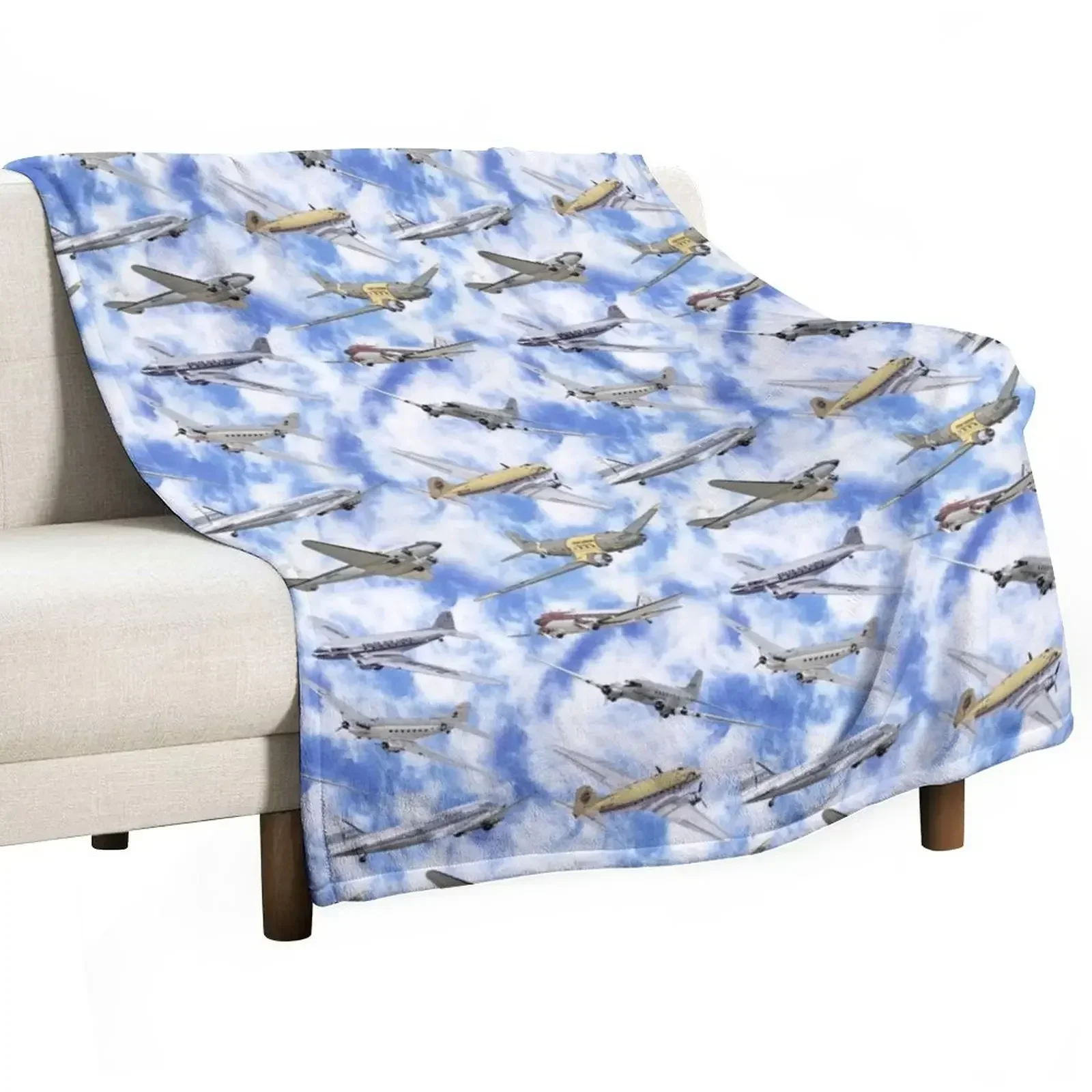 Douglas DC-3 Dakota the flying Legends Throw Blanket For Sofa Thin For Decorative Sofa Custom Blankets