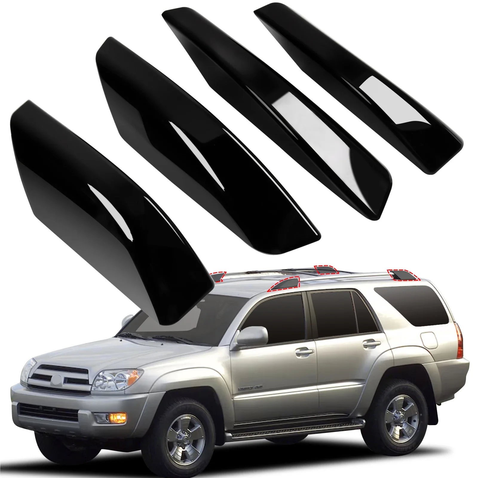 

Roof Luggage Rack Cover Compatible FOR Toyota 4Runner 4WD N210 2003 2004 2005 2006 2007 2008 2009 Roof Rails Roof Rack End Caps