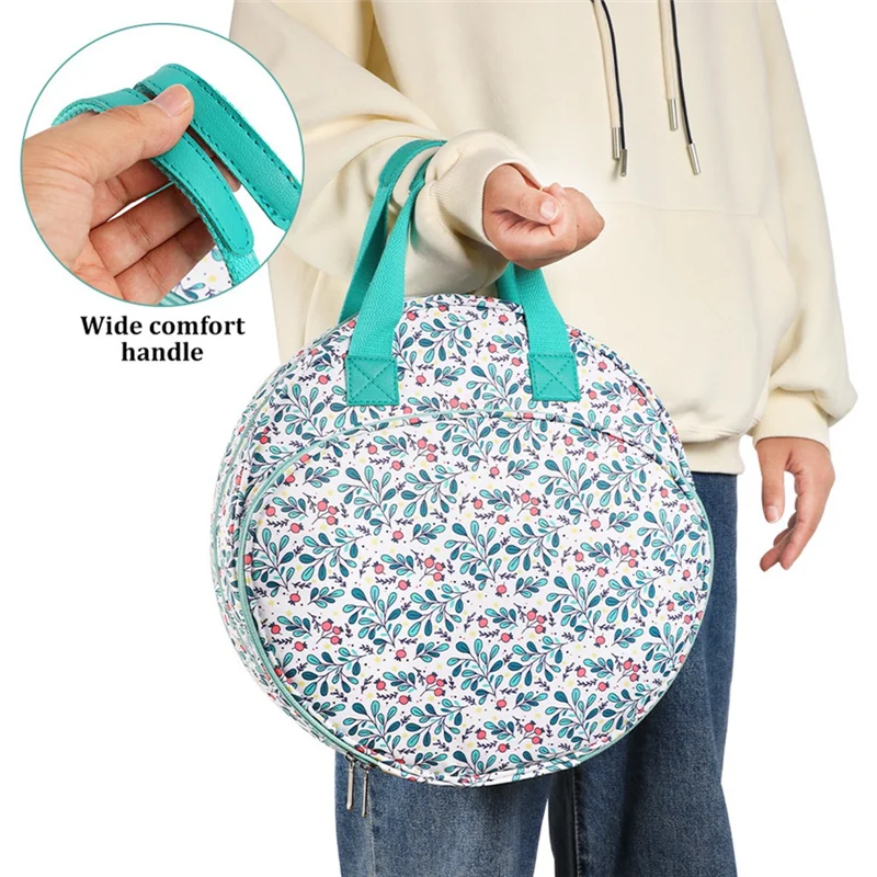 حقيبة أدوات تطريز أكسفورد متعددة الطبقات من ABQR مع جيوب بسحاب وخيوط تنظيم وتخزين مستلزمات الحرف اليدوية