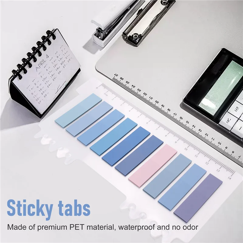 800 Pcs Sticky Index Tabs, 4 Sheets Morandi Strip Index Tabs, Writable Page Sticky Notes With Ruler For Page Marking