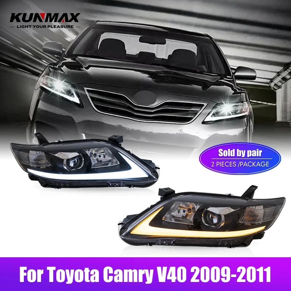 

Для Toyota Camry 2009-2011 светодиодные фары автомобиля в сборе, Стайлинг автомобиля, фара DRL, динамическая тюнинговая лампа, фары Plug and Play