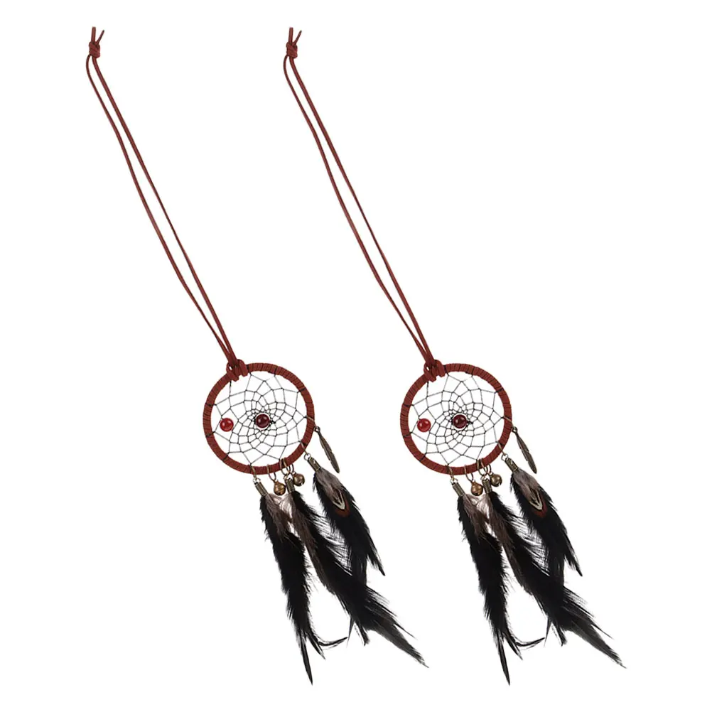 

2 Pcs Car Ornaments Dream Catcher Rear View Mirror Decorations Stylish Handcrafted Charms Car Hanging Practical Firm Long