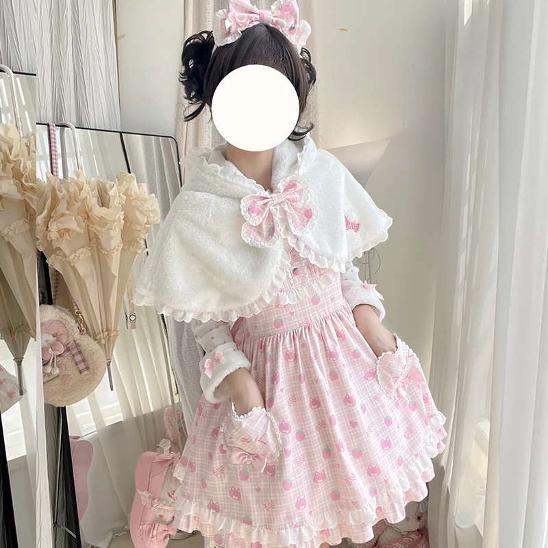 Set di mantello per abito Kawaii per ragazze morbide giapponesi Set di vestiti con cinturino Lolita per festa di compleanno per donna nuova ragazza autunno JSK