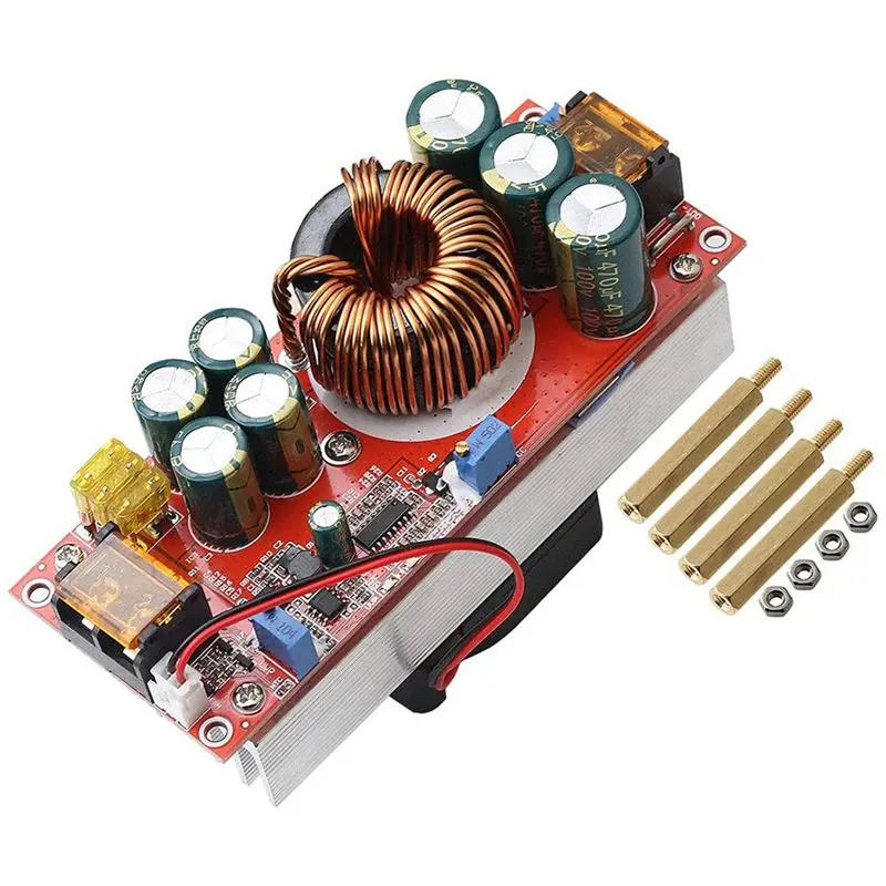 TFTP-2X 1500W 30A DC-DC Boost Converter Module 10-60V To 12-97V Voltage Step Up Converter Boost CC CV Power Supply Module