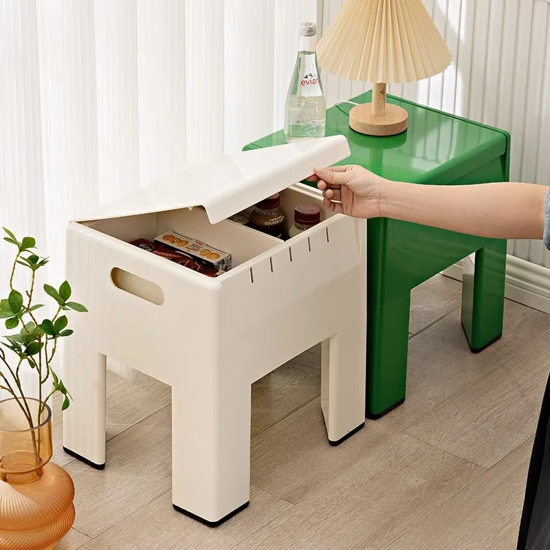 Nordic Storage Ottoman, Creative Shoe Bench for Entryway, Multi-Function Living Room Organizer