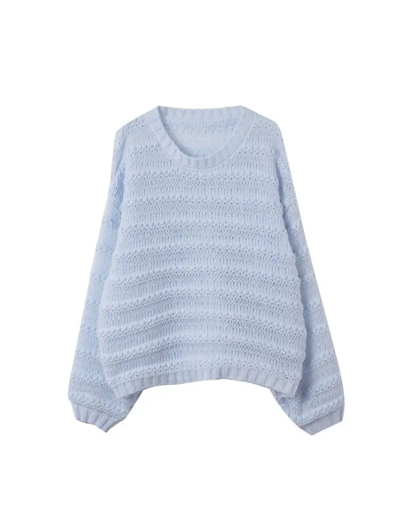 Maglione Maglieria da donna Nuovo girocollo sciolto pigro maglione scavato autunno semplice casual versatile stile coreano taglie forti