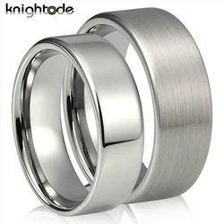 6mm 8mm Classic Silvery Tungsten Carbide Wedding Band For Men Women Lovers Fashion Finger Rings Flat Brushed Comfort Fit