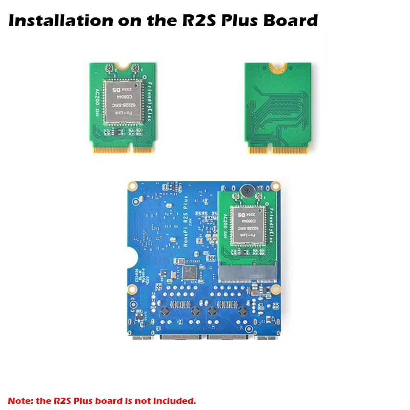 Imagem -02 - Dual Frequency Módulo Wifi com Bluetooth Nanopi Access Board para Nanopi R2s Plus Ac200 M.2