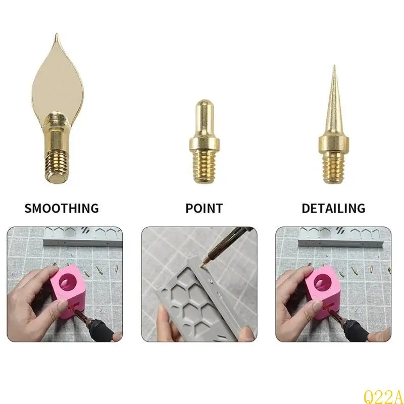 Q22A Solder Iron Tip 3D Printing Modify Finishing Tool Brass Thread Tertanam