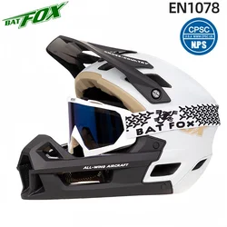 BATFOX bicycle helmet full face mtb off-road downhill Motocross helmet men women integral high quality cycling bike visor helmet